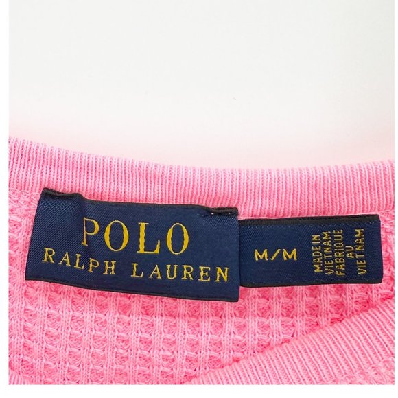 Polo by Ralph Lauren Pink Long Sleeve Waffle Knit Top - Picture 5 of 7